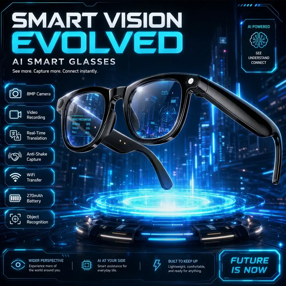 Video Recording Camera Smart Glasses - Image 2