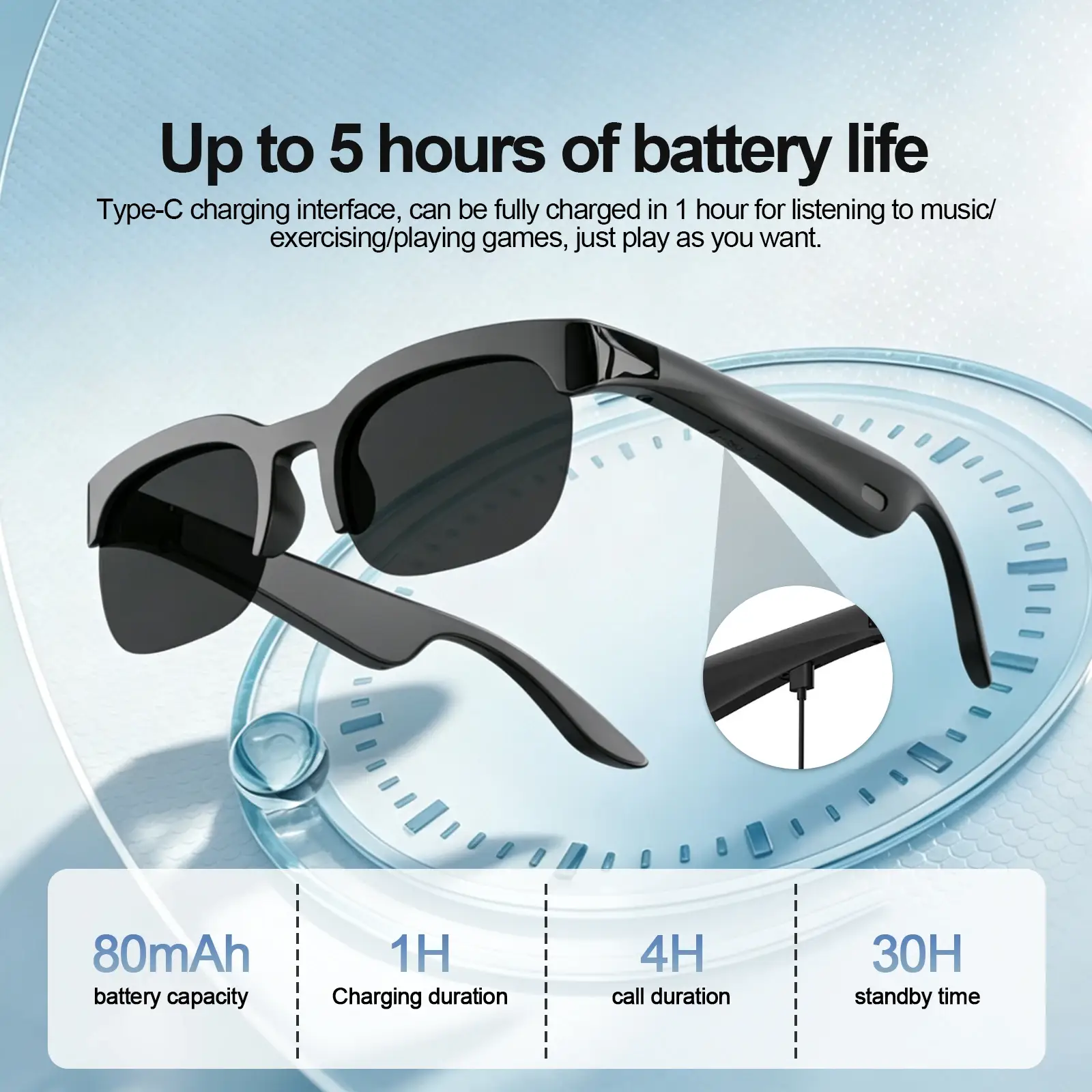 Bluetooth Wireless Smart Audio Sunglasses - Image 3